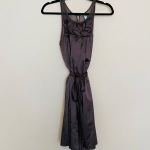 Rich chocolate brown satin dress